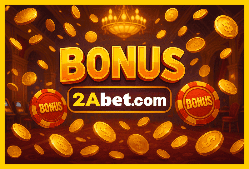 Imagem promovendo bônus 2ABET com recompensas imperdíveis.